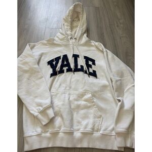 Yale University White Hoodie XS | Embroidered Logo | Preppy College Core
